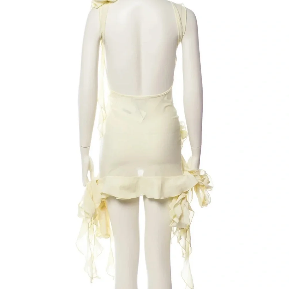 Fanci Club Yellow Flower Mini Dress S - Picture 3 of 4